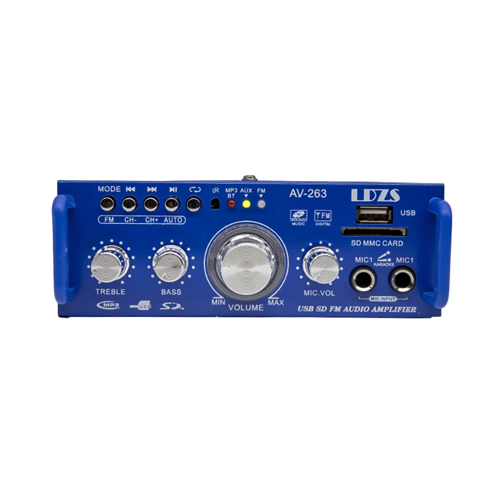 Миниатюрный домашний усилитель мощности HIFI 2 0 дюйма Bluetooth 5 поддержка USB/SD FM 12 В/220 В