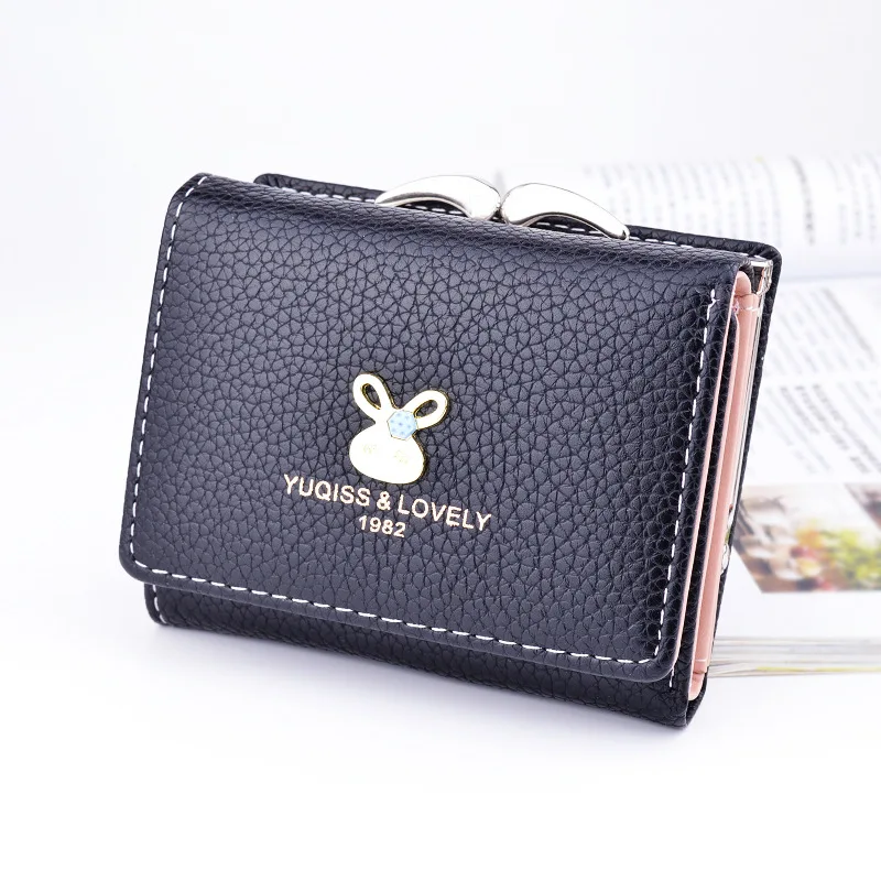 Женский кошелек 2021 дамские короткие женские кошельки украшенные Кроликом для