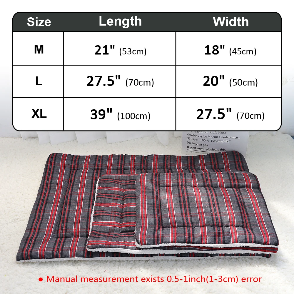 

Cotton Pet Cushion Soft Dog Bed Mat Warm Dog Blanket Solid Fleece Lounger Bed For Small Medium Large Dogs Puppy Pet Products