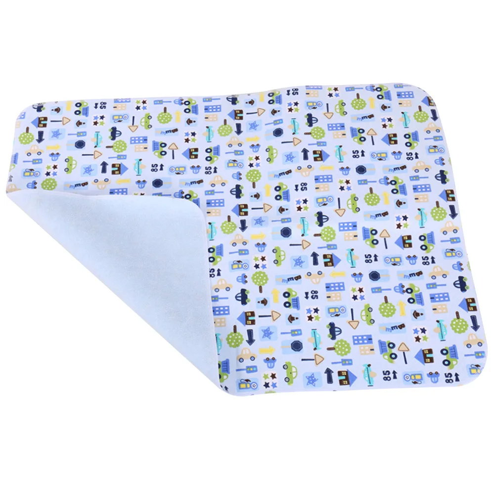 Pa&ntilde;al impermeable de 30x45cm para beb&eacute;, almohadilla aislante reutilizable con estampado de dibujos animados, cambiador de orina infantil, suave, para el hogar-5