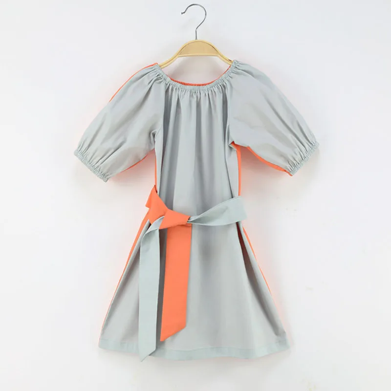 2020 Summer big Girls Dress Colorblock Cotton Teens Kids Princess Party Frocks Fashion Children Clothes Mother Daughter | Детская одежда