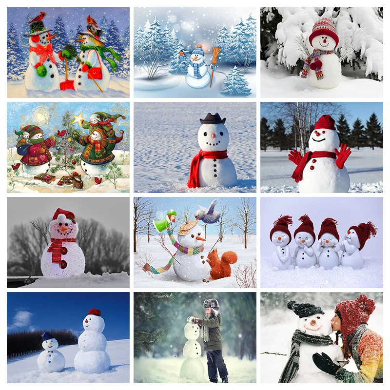 

ZOOYA 5D DIY Diamond Painting Snowman Winter Snow Diamond Mosaic Cross Stitch Embroidery Landscape Needlework Home Decoration