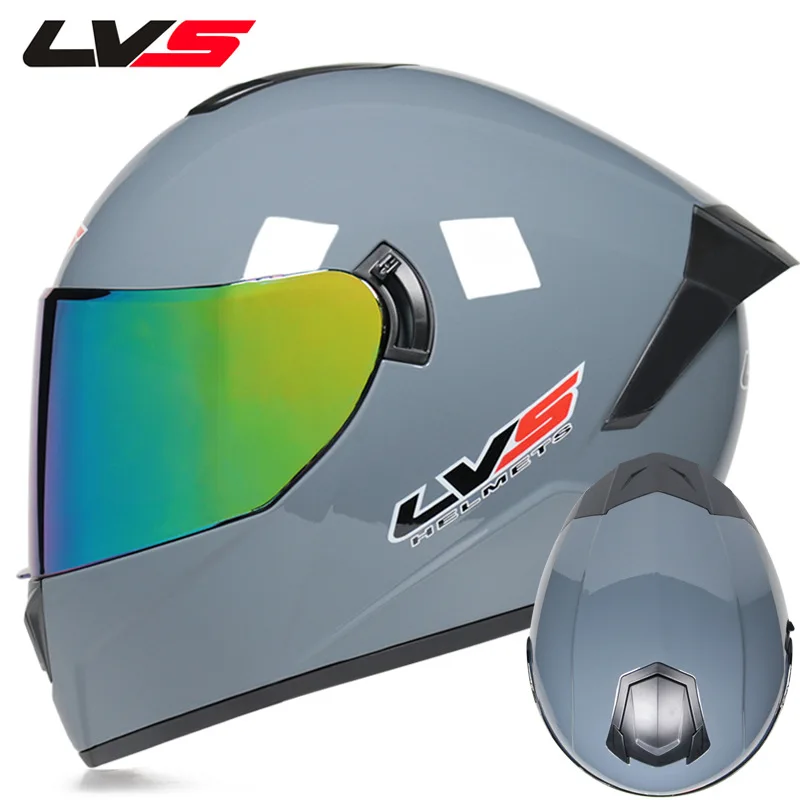 LVS Full Face Helmets motorcycle helmet integral Dual Lens Stylish Fast Release Racing Helmet Anti-fog motorcycle Casco Moto DOT enlarge
