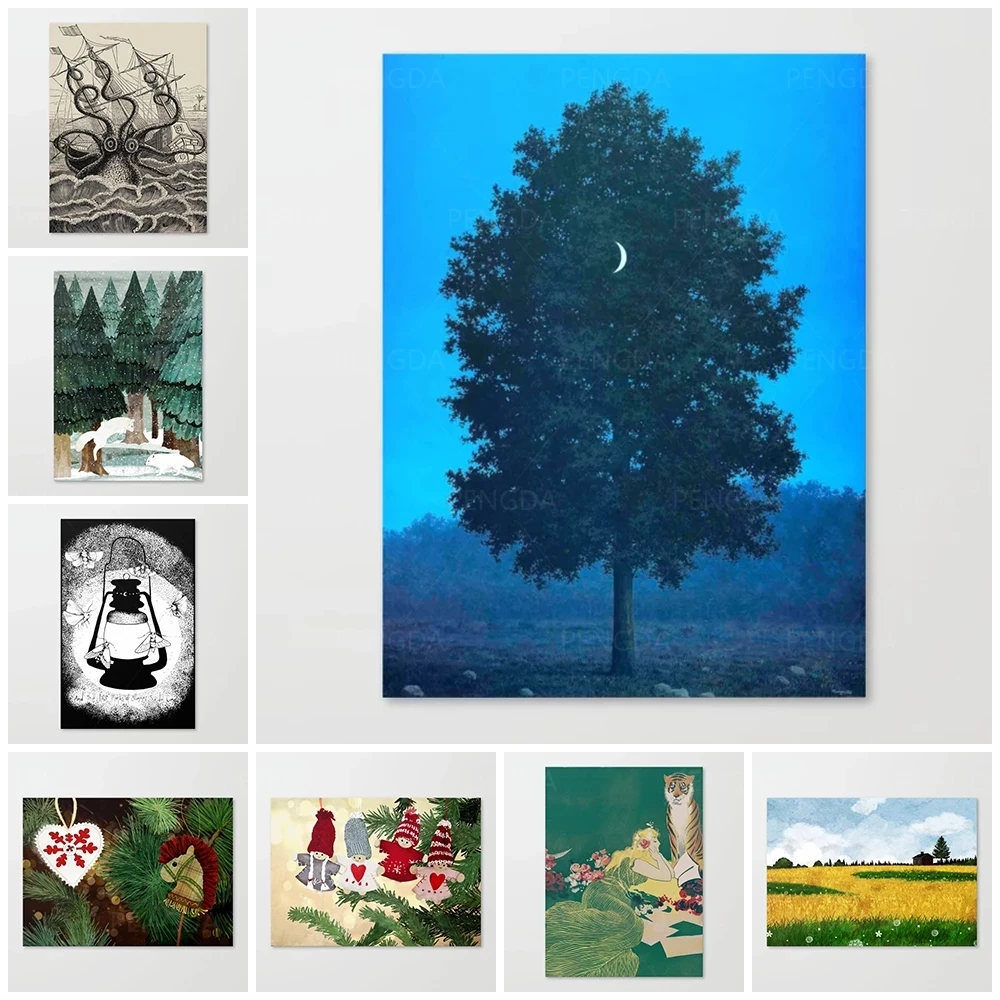 

Animal Pictures Home Decor Printed Wall Art Modular Landscape Poster Tree Painting Cuadros On Canvas Living Room No Framework