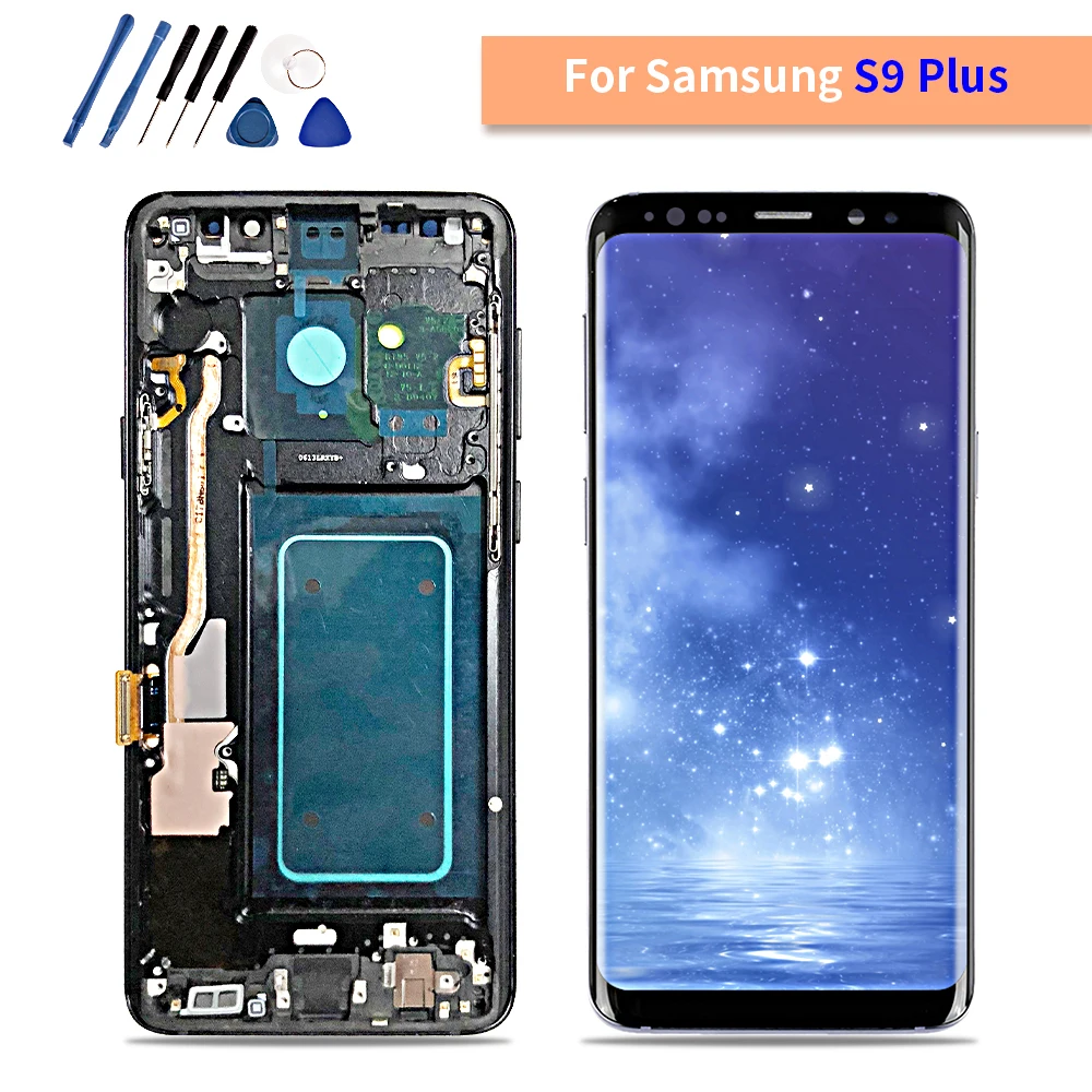 AMOLED для SAMSUNG Galaxy S9 Plus lcd сенсорный экран дигитайзер в сборе с рамкой + G960 G965