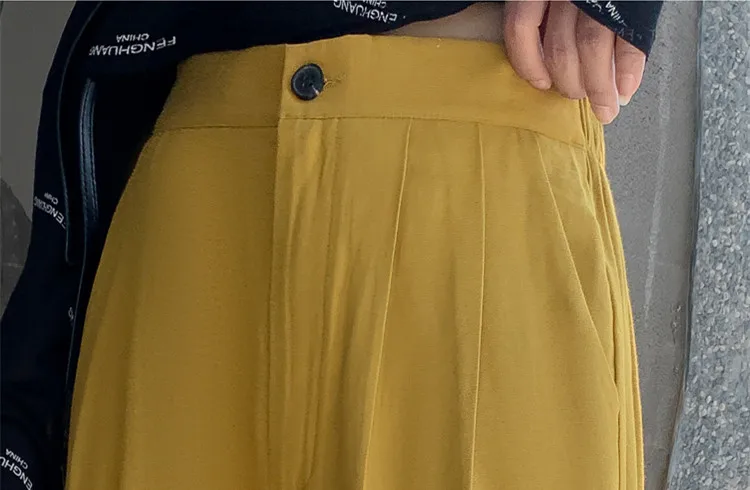 

2020 Summer Thin Korean Cotton Linen Harem Pants Trousers Women Button Fly Solid Casual Fashion Female Ankle-length Pants Capris