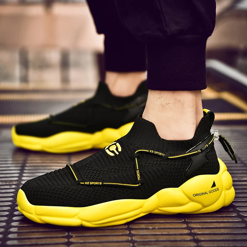 

Running Shoes Mesh Korean Trend Spring Summer Breathable Flying Woven Tide Shoes Casual Sports Dad Shoes Men Comfortable Shoes