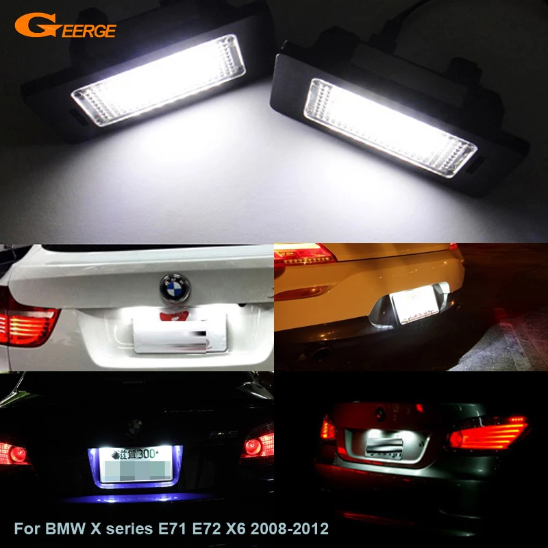 

For BMW X series E71 E72 X6 2008-2012 Excellent Ultra bright smd Led License plate lamp light No OBC error car Accessories