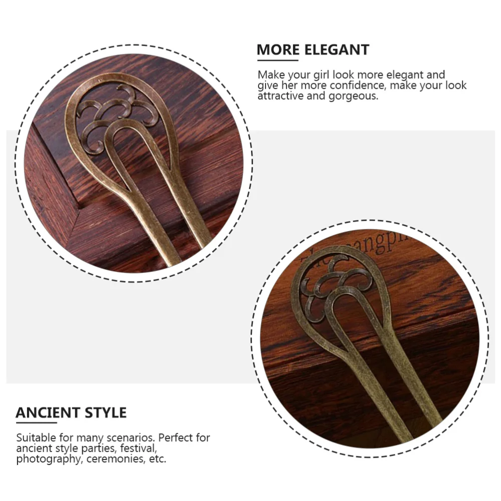 

4pcs Alloy Hair Fork Exquisite Retro Headdress Hair Stick Hair Accessory