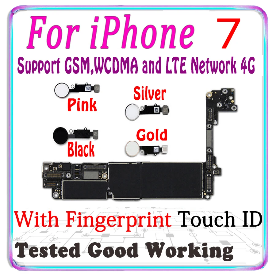 Материнская плата 32 ГБ 128 256 для iphone 7 4 дюйма поддержка 4G LTE Net Бесплатный iCloud