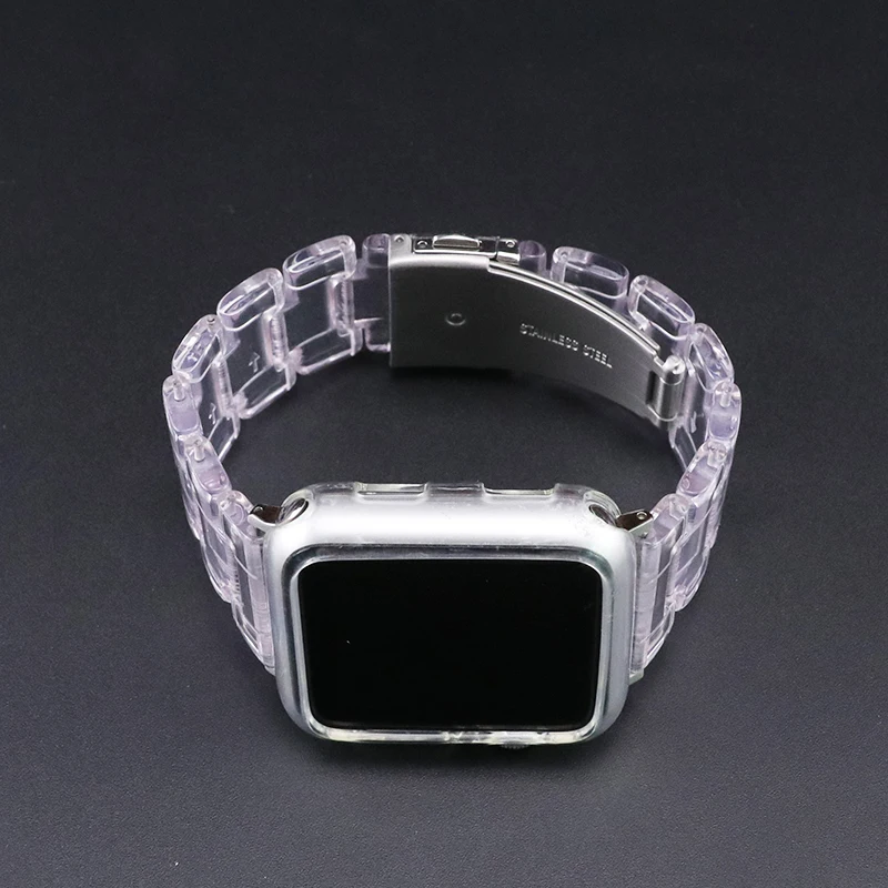 

New Sport Band for Apple Watch Series 6 SE 5 4 3 Transparent Resin for Iwatch Strap 38/42mm 40/44mm for apple watch accessories