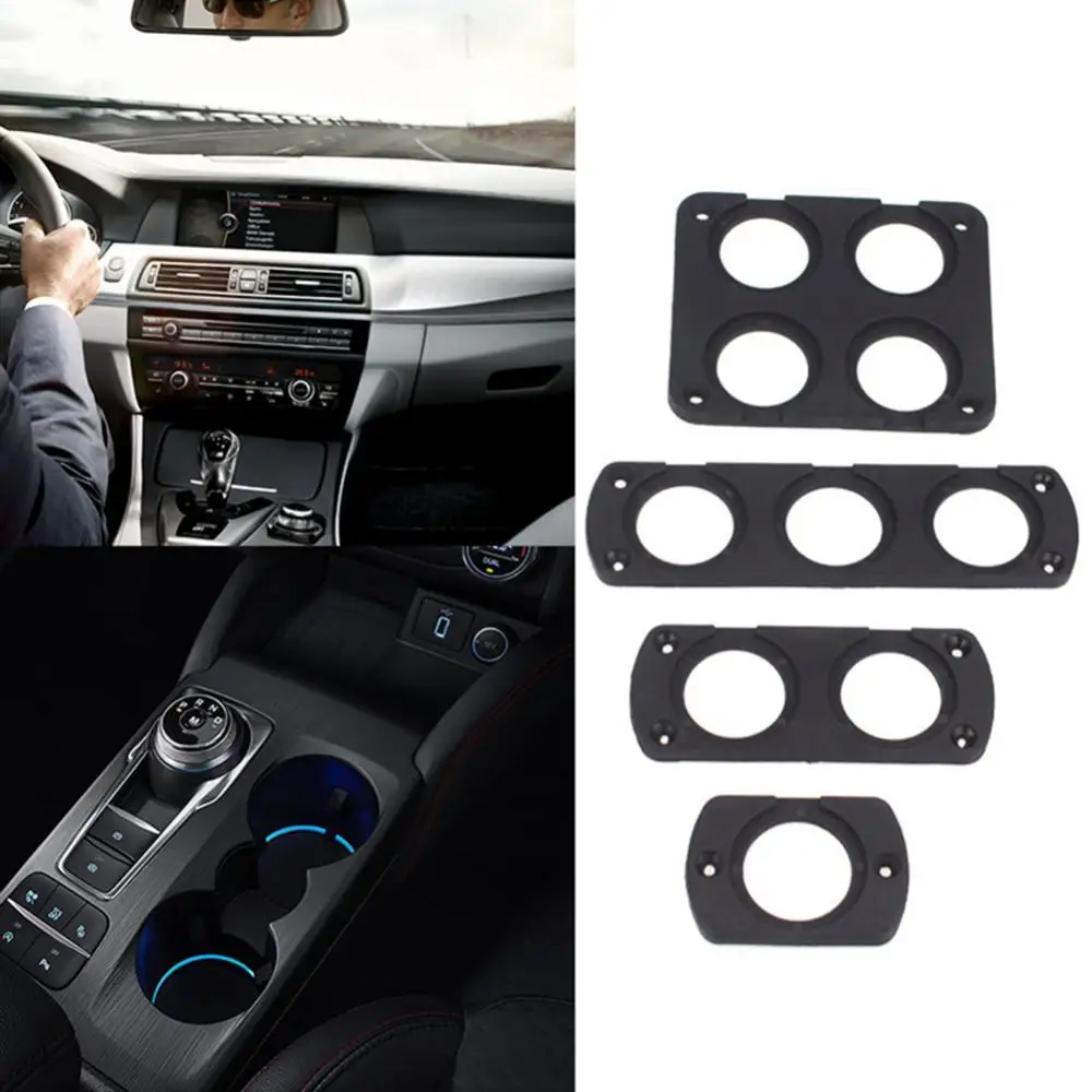

1/2/3/4 Hole Car USB Cigarettes Lighter Voltmeter Mount Holder Outlet Panel Frame