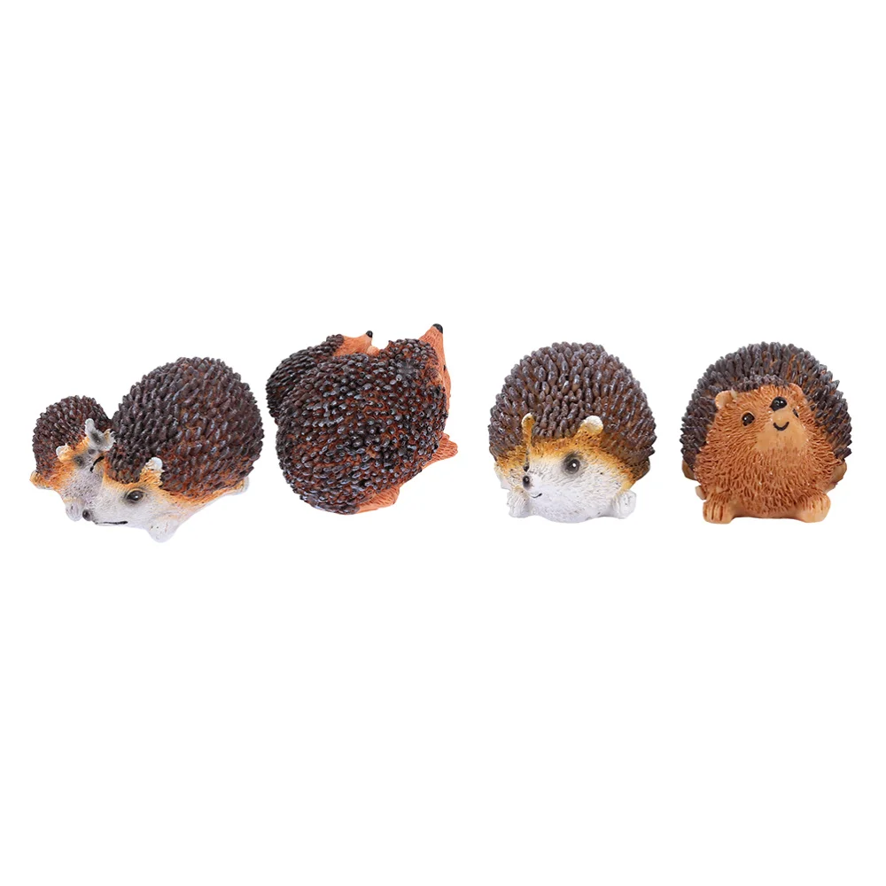 

2 Pairs Micro Landscape Ornaments Cartoon Hedgehog Craft Landscape Decorations