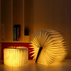 Портативный мини-ночник для книг, креативная лампа с USB-зарядкой, деревянная бумага DuPont, складная Светодиодная лампа теплого белого света с поворотом на 360 , домашний декор