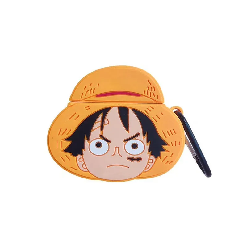 

Case for Airpods Cute Bluetooth Earphone Protective for Airpods 2 Cover Accessories with Keychain 3D Design One Piece Luffy Zoro