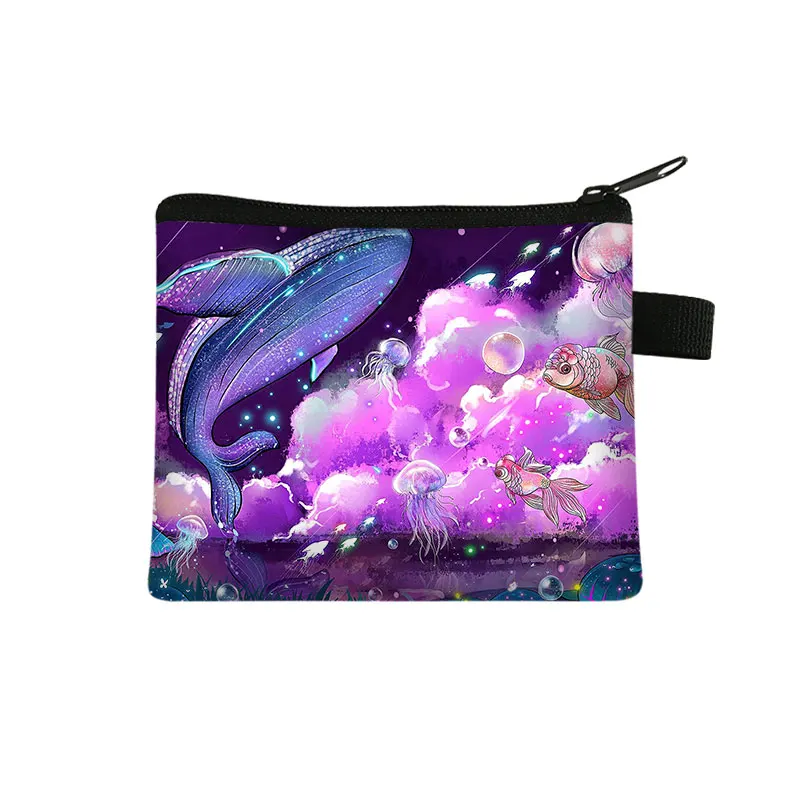 Whale Seahorse Dolphin Octopus Coin Purse Women Money Wallets Cute Mini Handbag Marine Organism Card Holder Bags Gift |