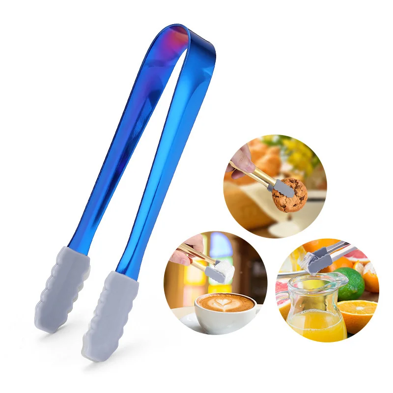 Зажим для льда из нержавеющей стали, щипцы для льда, зажим для хлеба, пищи, барбекю, разноцветные щипцы для сахара, маленькие щипцы для льда, м...