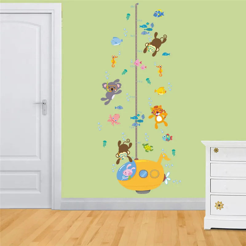 Мультфильм Животные линейка роста обоев домашний декор &quotсделай сам&quot с
