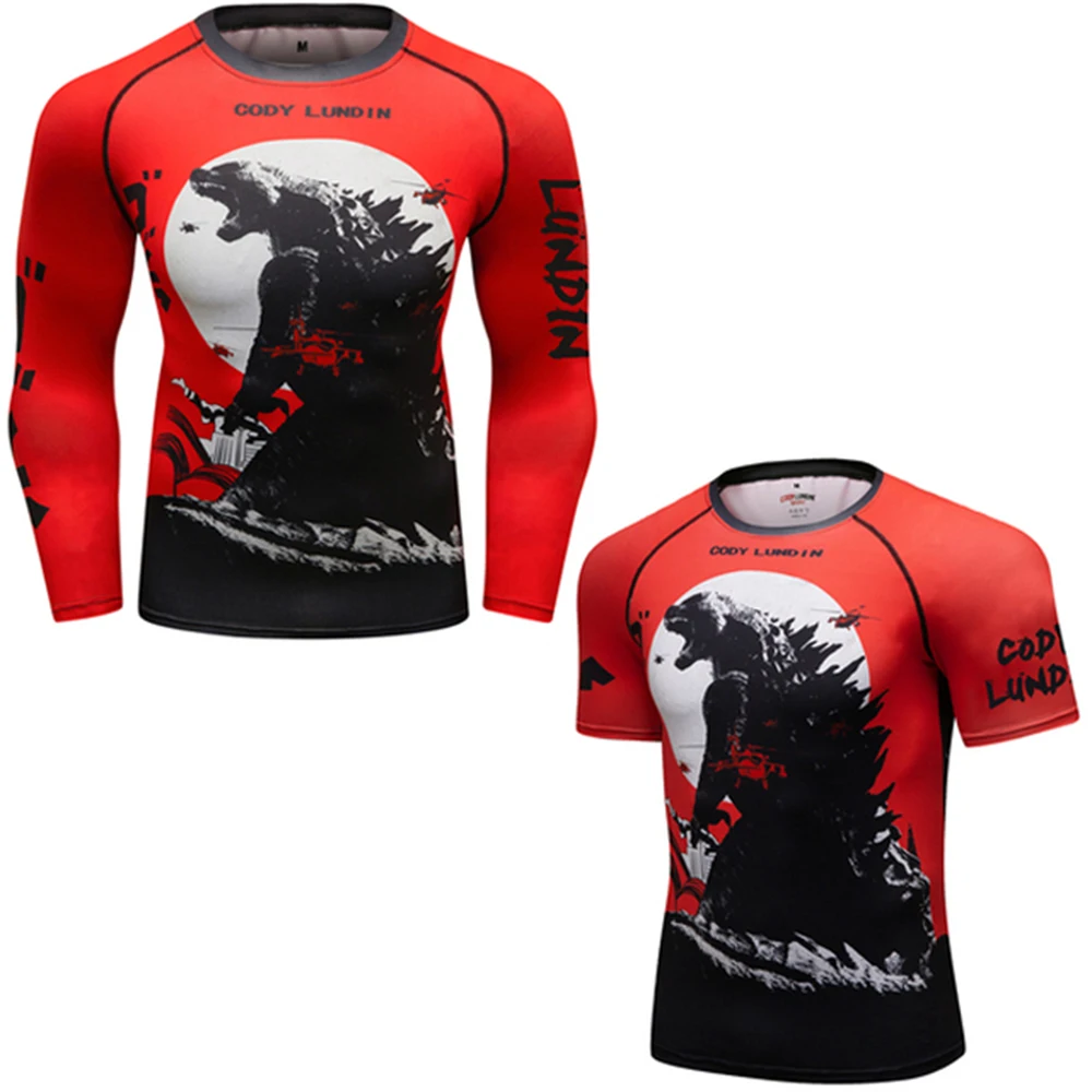 

Rashguard Bjj Jiu jusit Mma T Shirt Men's Rash Guard Kickboxing T-Shirts Muay Thai Gi MMA Clothing Boxe Fighting Boxing Jerseys