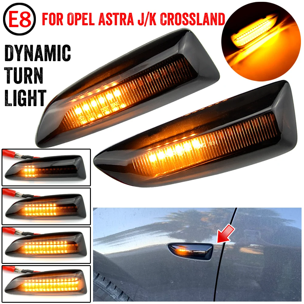 

Dynamic LED Fender Side Marker For Opel Astra J K Zafira C Crossland Grandland X Insignia B Turn Signal Lights lamps
