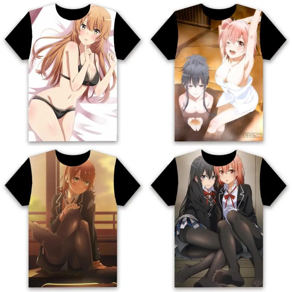 

Футболка мужская с коротким рукавом, пикантная юкиносита юигахама Юи из аниме орегару, Сезон 3, повседневная черная, для лета