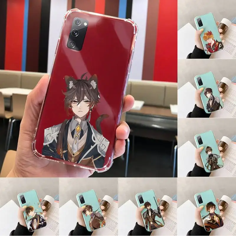 

genshin impact zhongli Phone Case Transparent For Samsung S 10 9 20 11 7 8 21 6 P Edge PLUS ULTRA 4G 5G