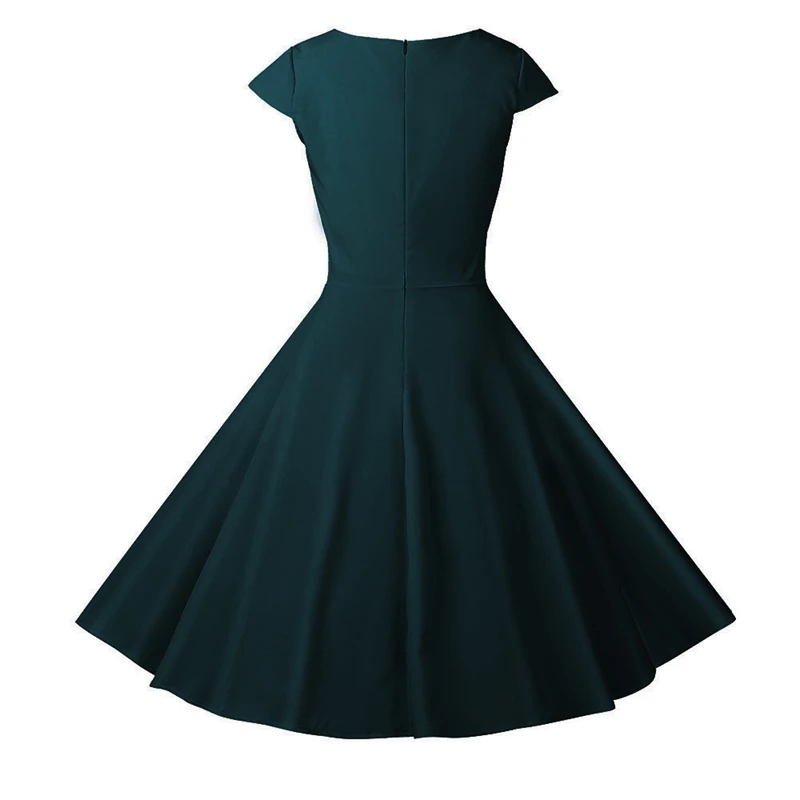 

Retro Elegant V-Neck Half-Sleeved Retro Cocktail Swing Skirt