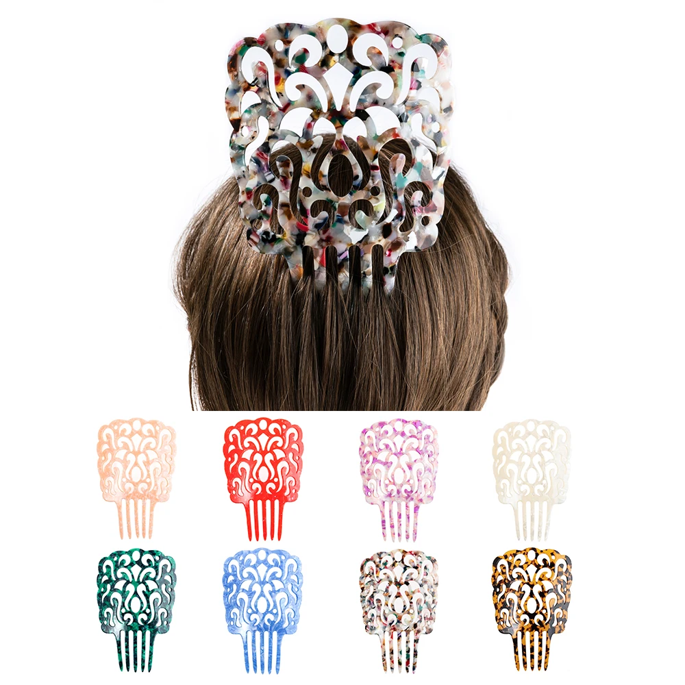 Ful Acetate Hair Accessories Faux Tortoise Shell Hair Clips Flamenco Headdresses Women Comb Jewelry