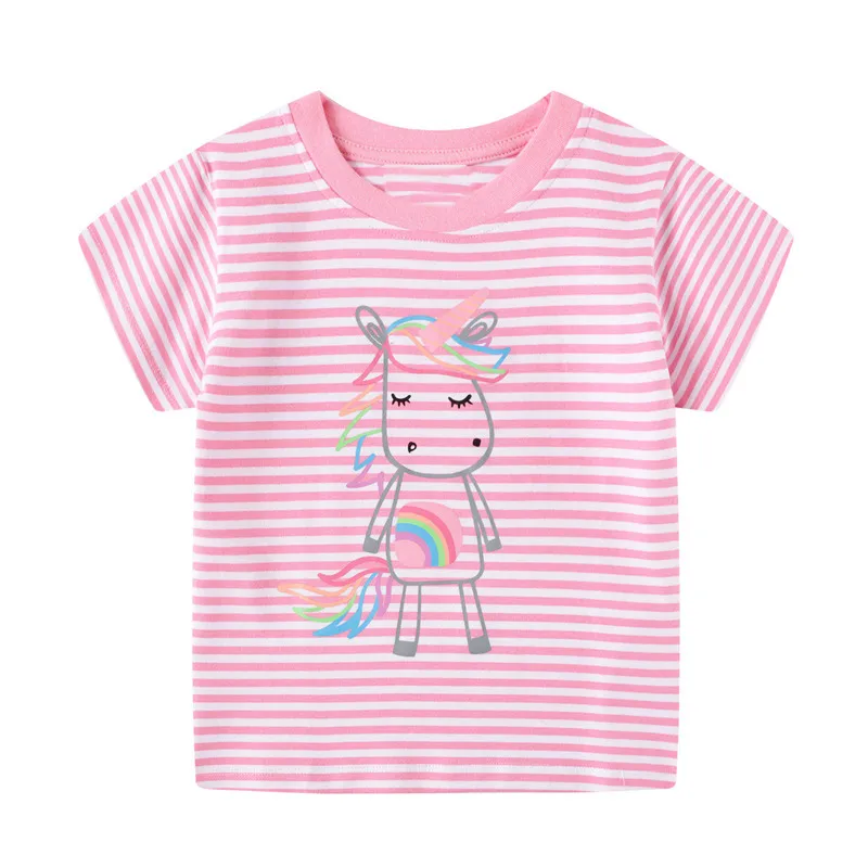 VIKITA/детская футболка для девочек Повседневные топы маленьких Летняя одежда