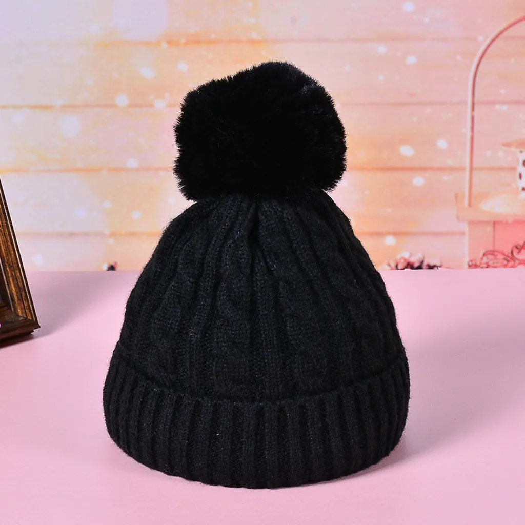 Модная женская теплая зимняя шапка Женская Повседневная вязаная шерстяная шляпа