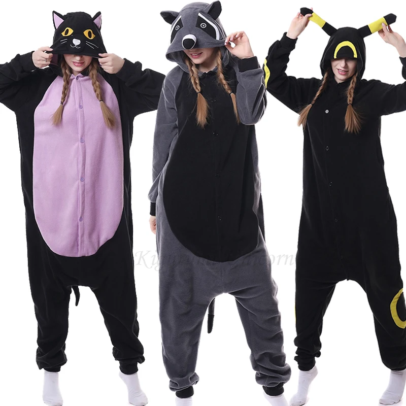 Фото Кигуруми Единорог пижамы для взрослых с изображением животных котов Енот Onesie