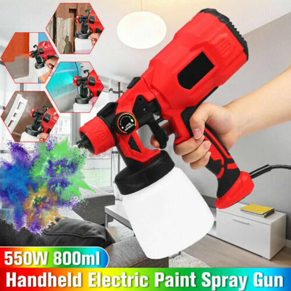 

550W DIY Flow Control Painting Tool Cleaning Fence Wall 800ml High Power Adjustable Speed Electric Paint Sprayer Quick Release