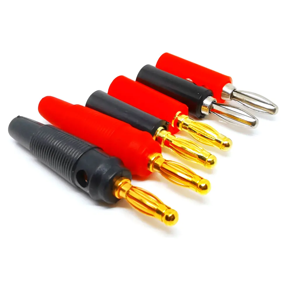 4 шт. аудио Динамик винт типа &quotбанан&quot золотой пластине Вилки разъемы мм черный