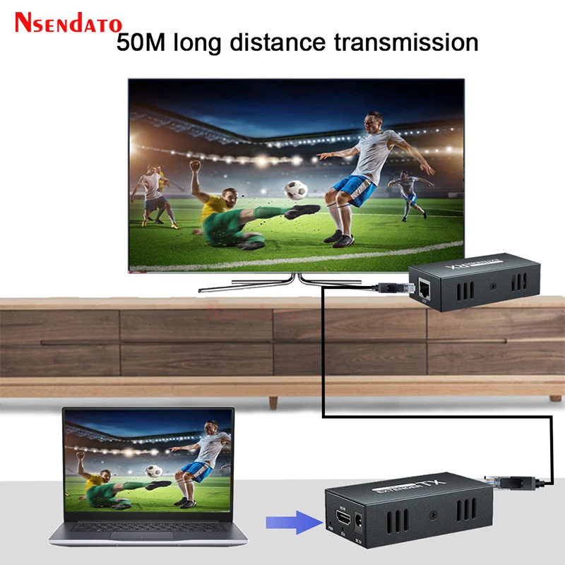 50m 1080P 60Hz HD Extender RJ45 1x1 Splitter Wireless Transmitter Sender&ampReceiver cable with Cat6 ethernet for PC TV | Электроника