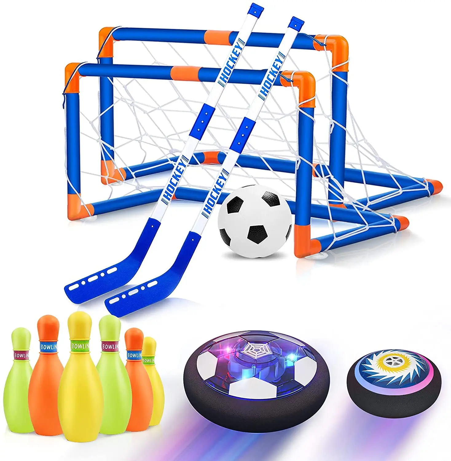 

3 in 1 floating hockey bowling Air Power Hover Soccer Ball Football Toy Ball Outdoor Indoor Children Educational Sports Toys