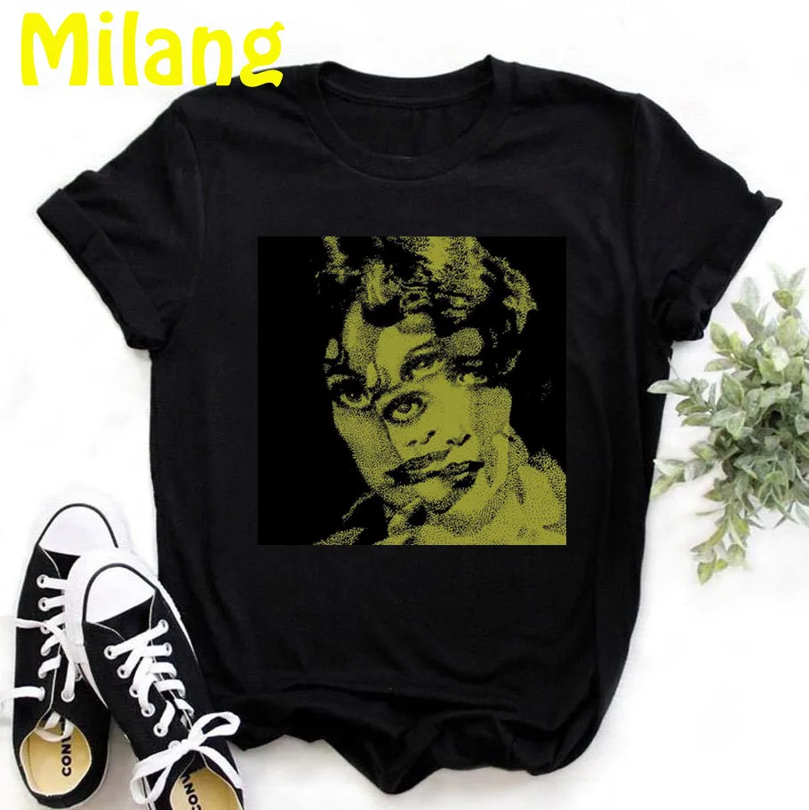 Женские футболки с забавным принтом лица в стиле поп-арт белые топы эстетичным