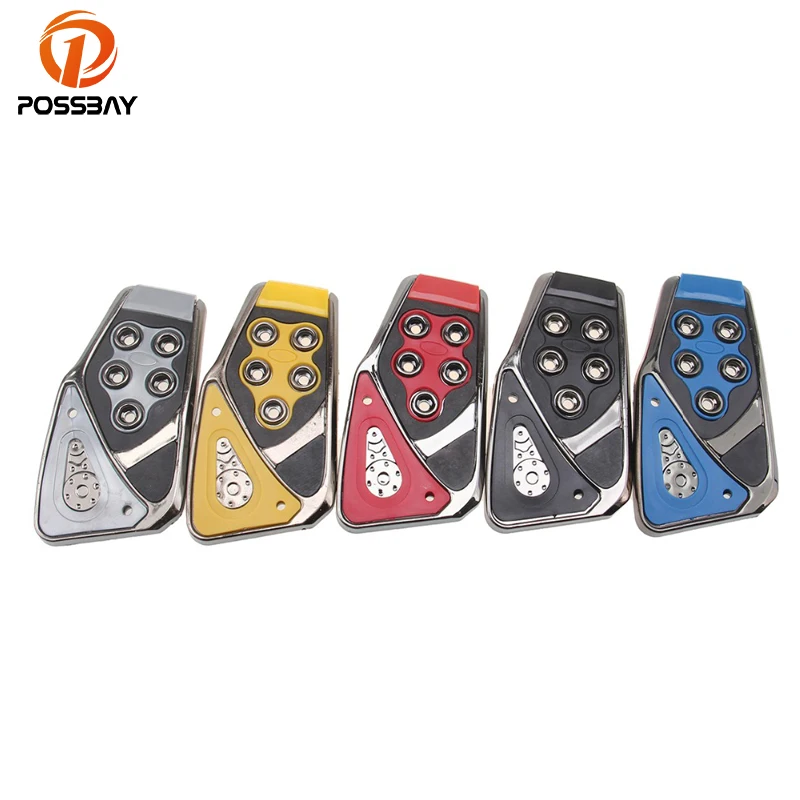 Универсальные автомобильные педали тормоза POSSBAY 3 шт. красные желтые синие черные