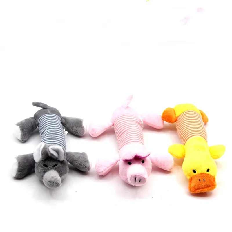 Pet four-legged long duck animal plush voice toy dog cartoon pink pig gray elephant toy pet supplies