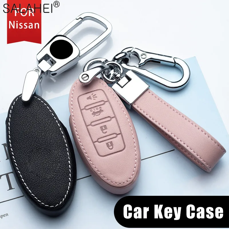 

Leather Car Remote Key Case Cover Shell For Nissan Qashqai X-Trail T32 T31 Juke J10 J11 Kicks Tiida Pathfinder Note For Infiniti