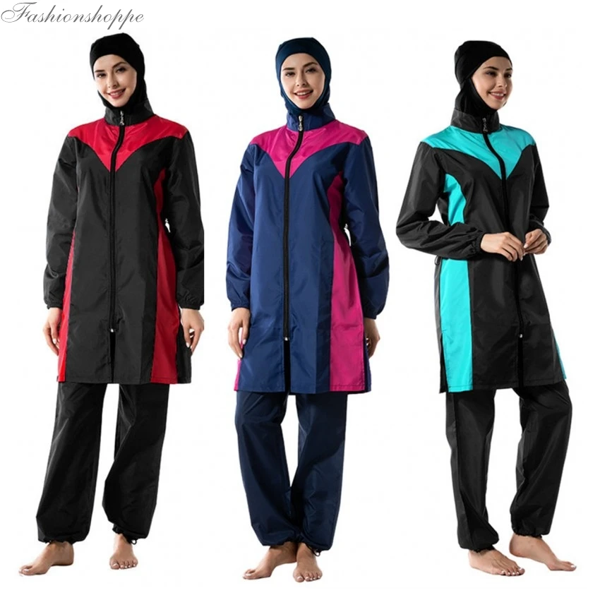 Скромная мусульманская одежда для плавания хаджиб Исламский купальник женщин