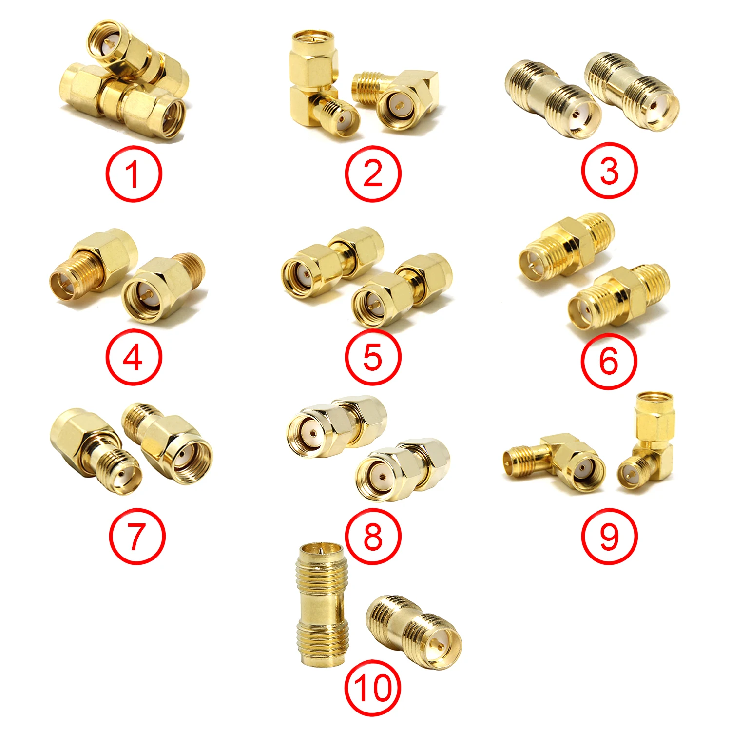 SMA RPSMA Male Female к прямой или правый угол 90 градусов позолоченный RF коаксиальный