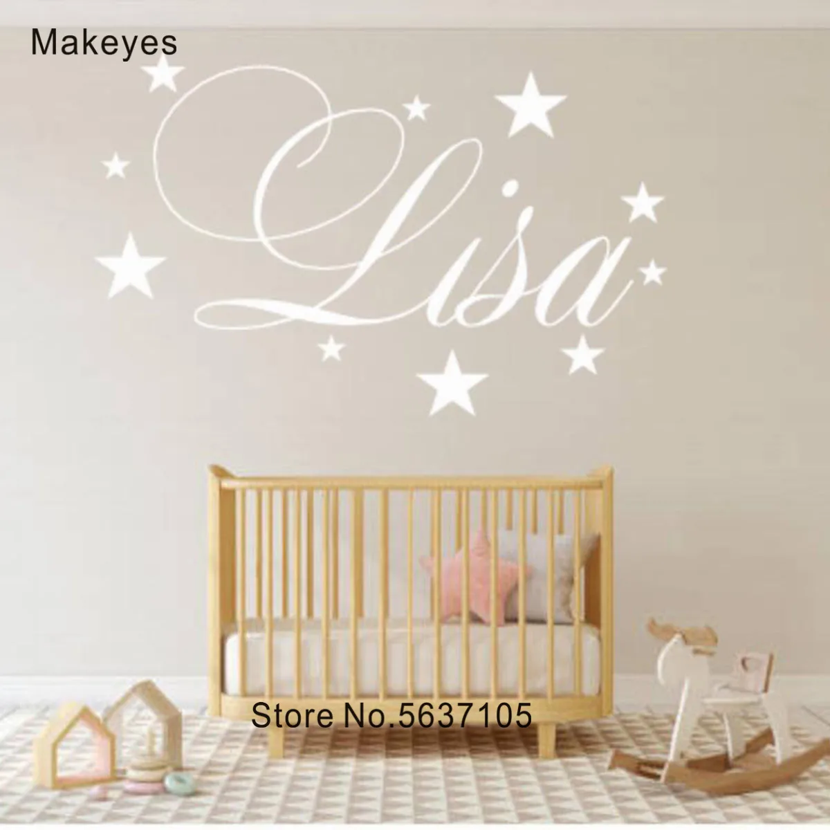 Наклейки на стену личные настенные фирмы Makeyes Q478, виниловые украшения на стену в детскую спальню