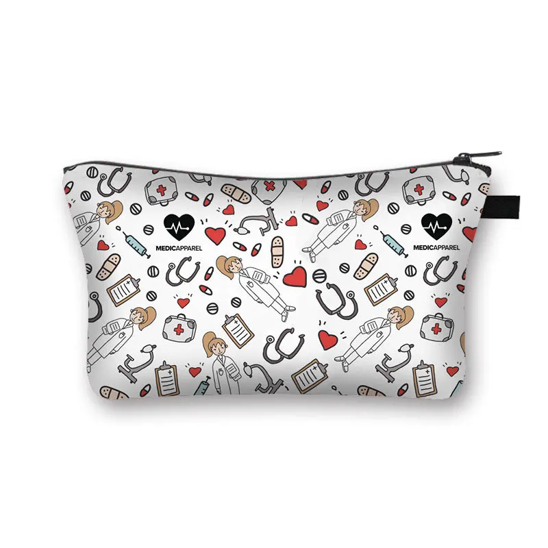 

Polyester cosmetic bag, teeth printing clutch bag, women's large capacity travel storage bag Lovely Casual Portable Storage bag