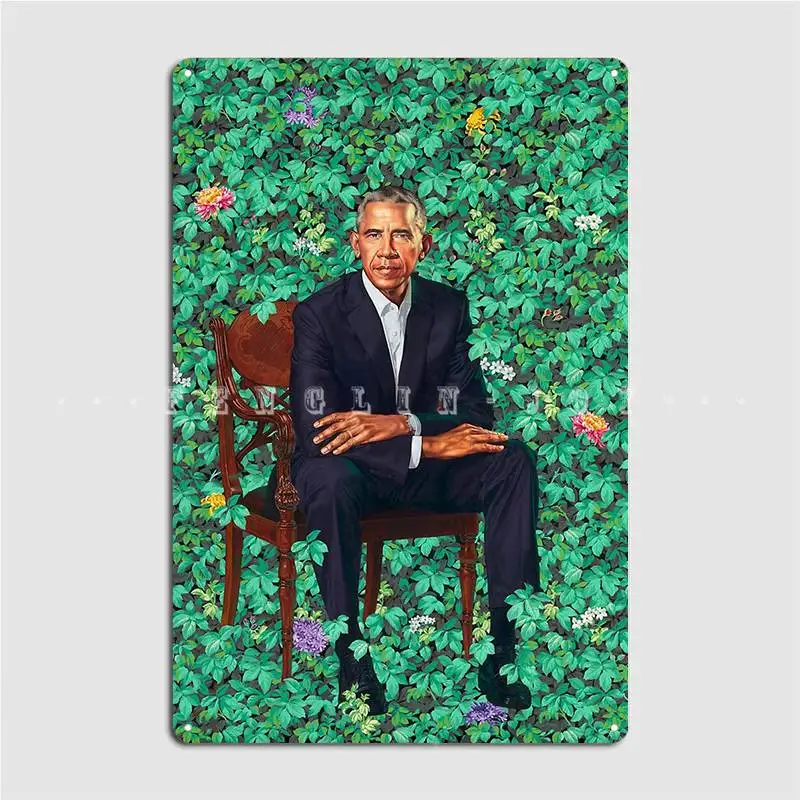 Портрет президента Обамы для Национальной галереи металлический знак вечерние