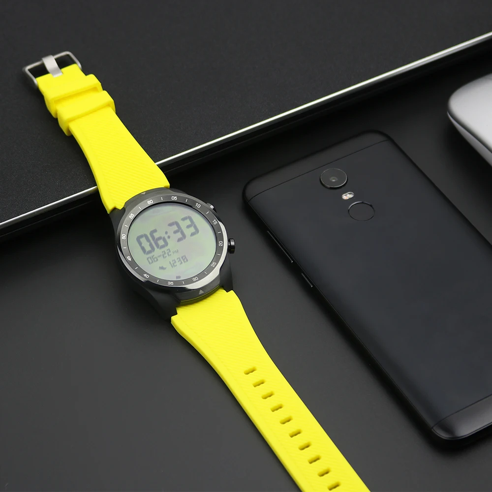 Силиконовый цветной браслет SIKAI 22 мм для Ticwatch Pro моющийся ремешок Samsung Gear S3 сменный