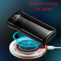 wireless charging windproof lighter touch screen switch power display double arc electric plasma pulse lighters with gift box