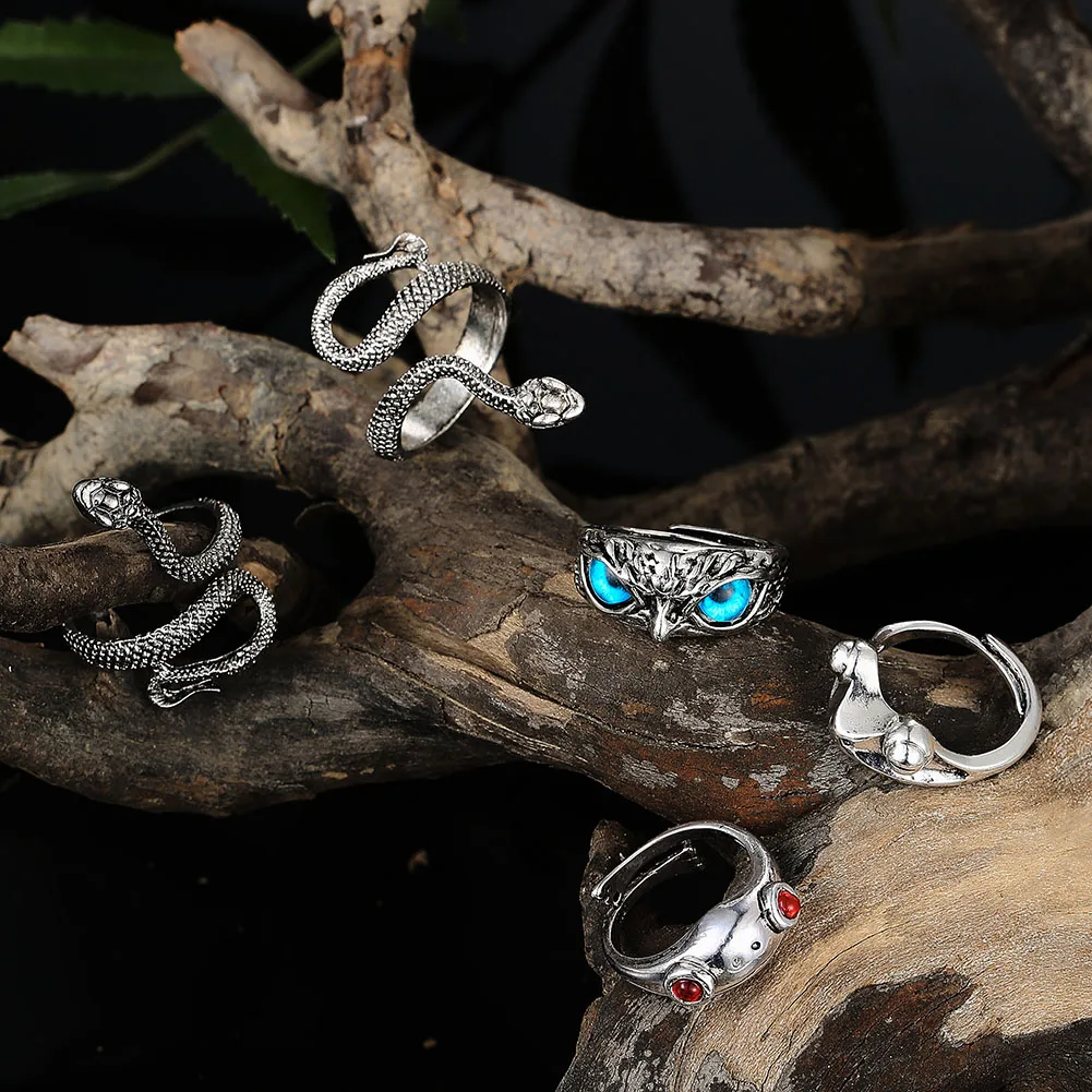 Кольцо в виде совы для мужчин и женщин классическое винтажное украшение на палец
