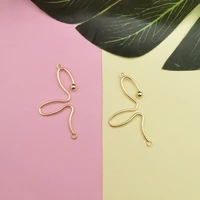10pcs simple irregular line connectors charms pendant gold metal charms jewelry diy accessories for drop earrings floating fx514