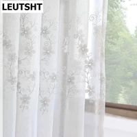 embroidered curtains for living dining room bedroom floral white tulle window sheer voile curtain kitchen drapes blind door