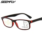 Мультифокальные очки для чтения Seemfly, для мужчин и женщин, квадратные, с защитой от синего света, с диоптриями для близорукости, 1,0, 1,5, 2,0
